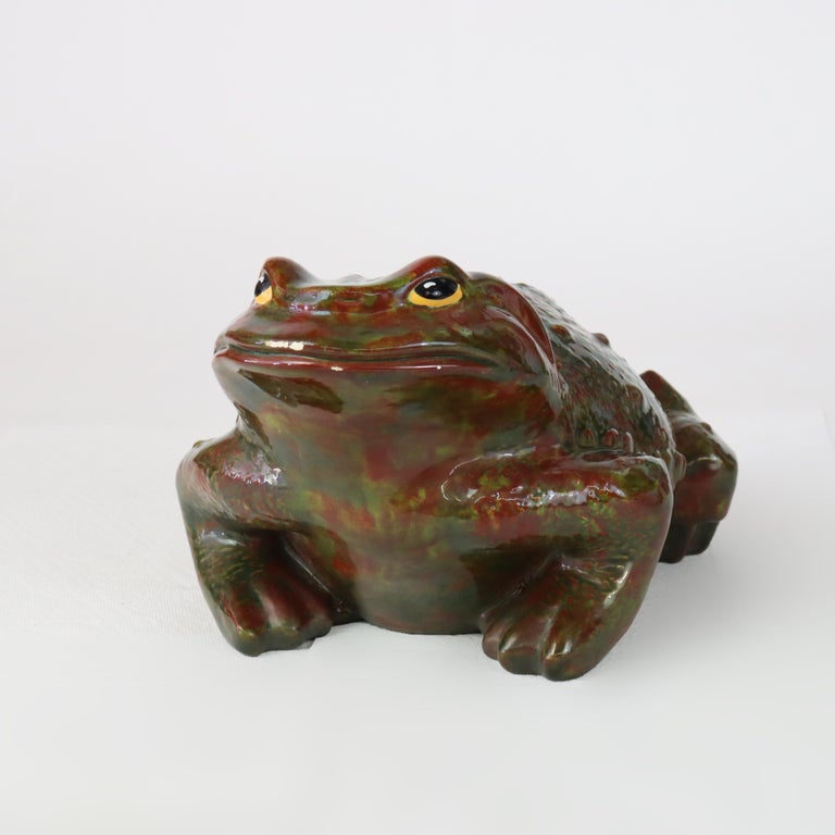 Antique Majolica School Pottery Garden Toad C1930