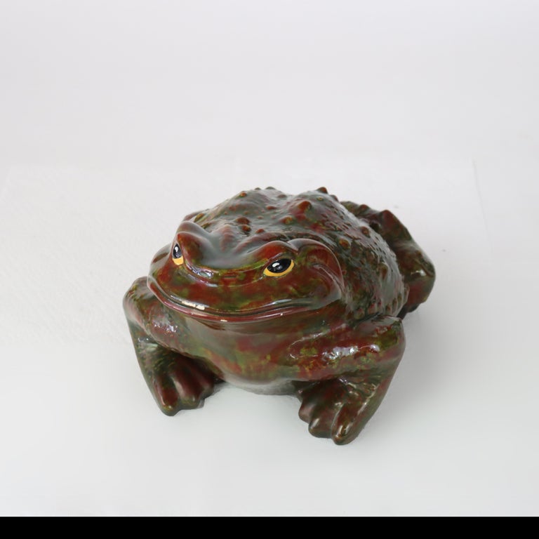 Antique Majolica School Pottery Garden Toad C1930