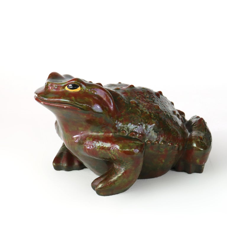 Antique Majolica School Pottery Garden Toad C1930