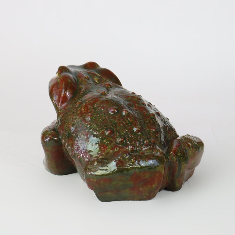Antique Majolica School Pottery Garden Toad C1930