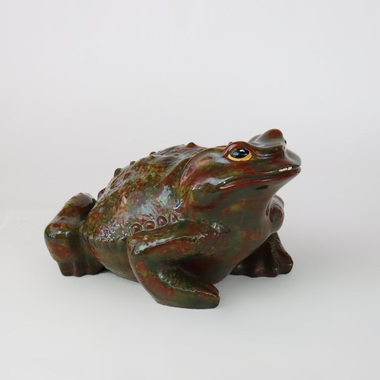 Antique Majolica School Pottery Garden Toad C1930