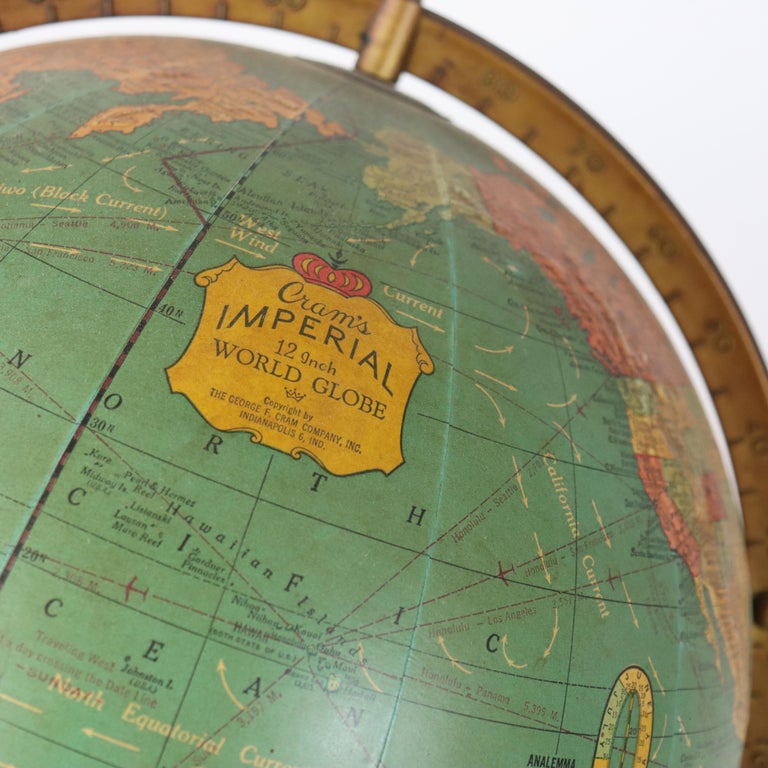 Vintage Cram’s Imperial 12 Inch Teaching World Globe 20thC