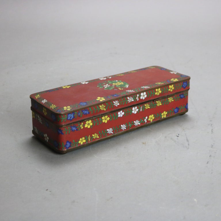 Antique Chinese Cloisonne Enameled Glove Box C1920