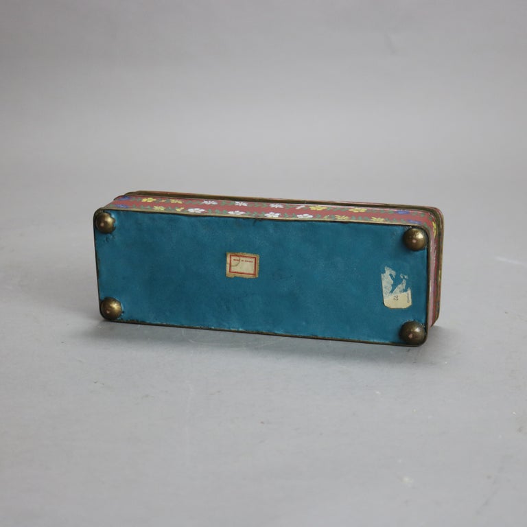 Antique Chinese Cloisonne Enameled Glove Box C1920