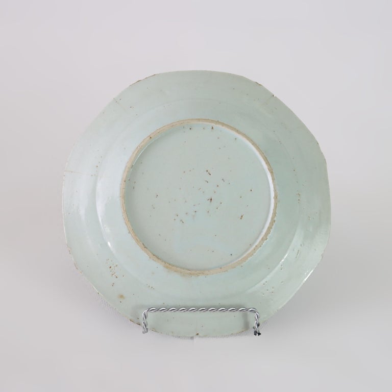 Seven Pieces Antique Canton Blue & White Porcelain Plates 19thC
