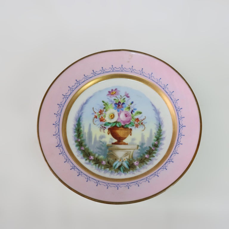 Three Pieces Antique Old Paris Porcelain, Two Plates & Serving Platter C1890