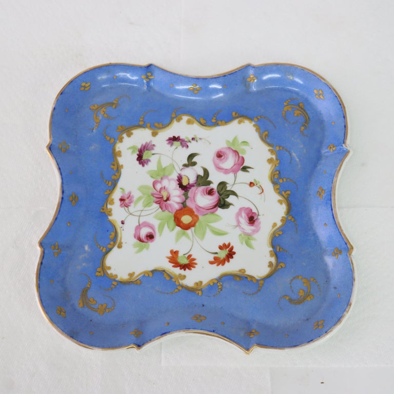 Three Pieces Antique Old Paris Porcelain, Two Plates & Serving Platter C1890