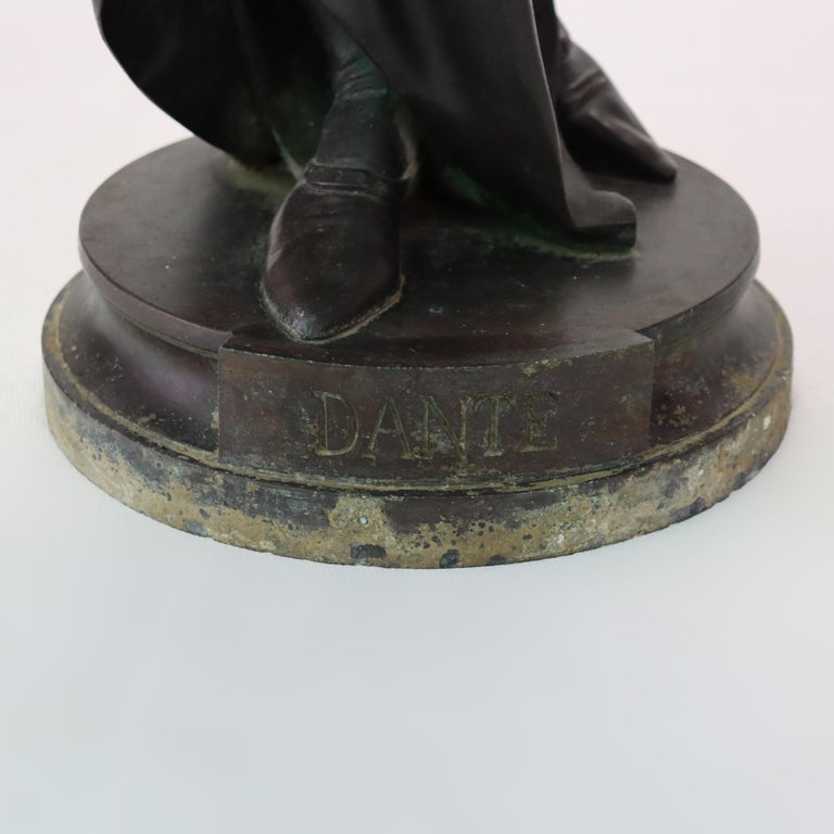 Antique Cast Bronzed Metal Sculpture “El Dante” by A. Carrier C1900