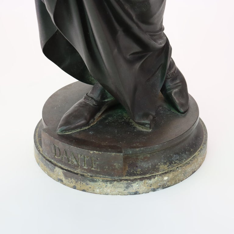 Antique Cast Bronzed Metal Sculpture “El Dante” by A. Carrier C1900