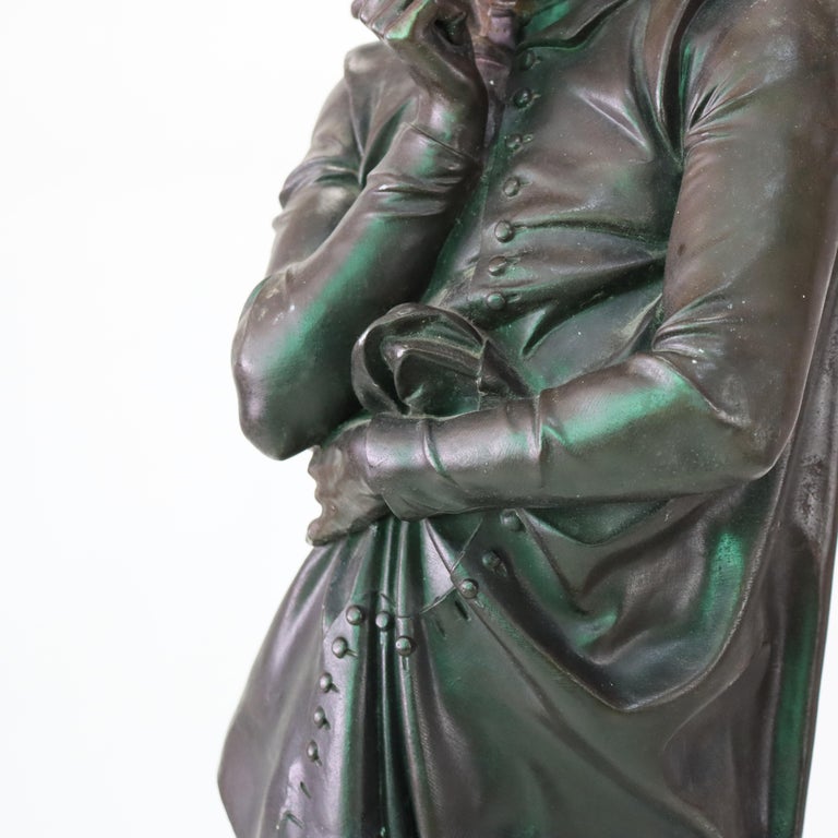 Antique Cast Bronzed Metal Sculpture “El Dante” by A. Carrier C1900