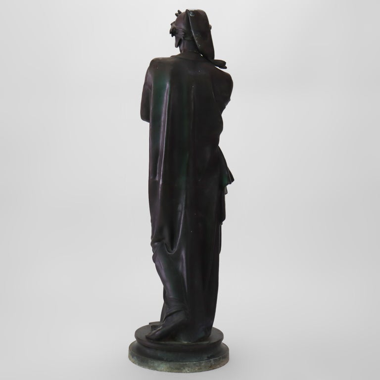 Antique Cast Bronzed Metal Sculpture “El Dante” by A. Carrier C1900