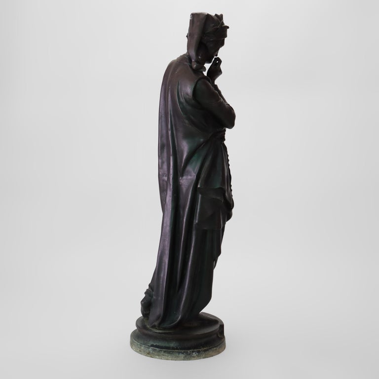 Antique Cast Bronzed Metal Sculpture “El Dante” by A. Carrier C1900
