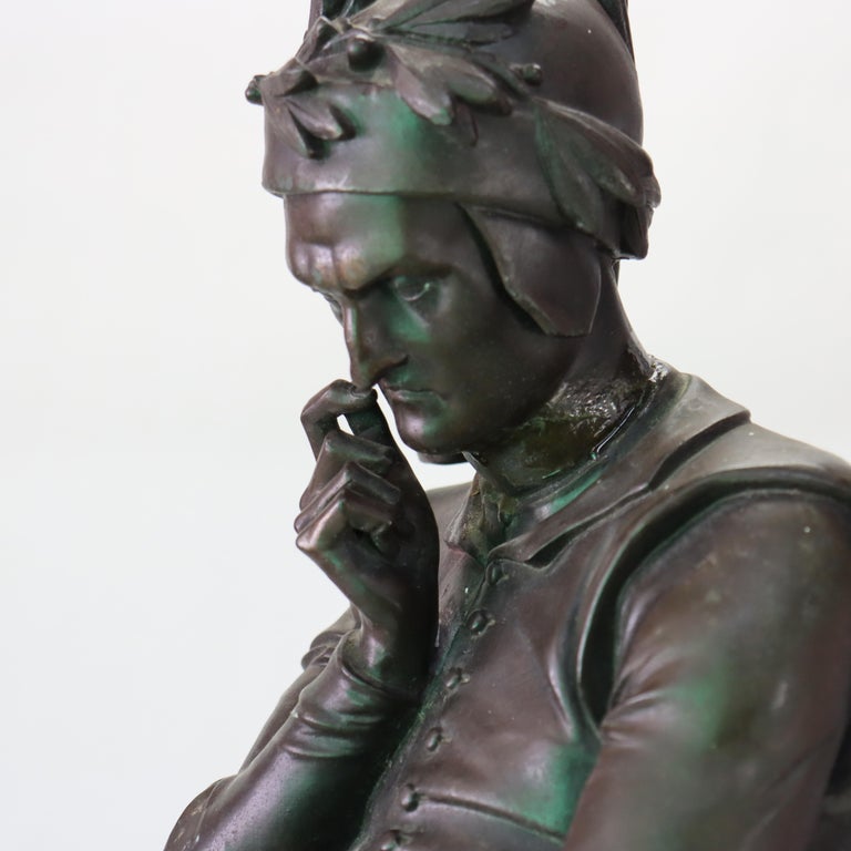 Antique Cast Bronzed Metal Sculpture “El Dante” by A. Carrier C1900