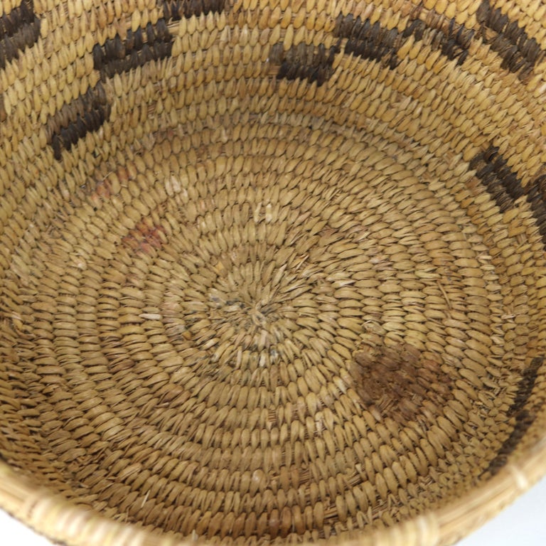 Vintage Southwest Native American Woven Reed Basket 20thC
