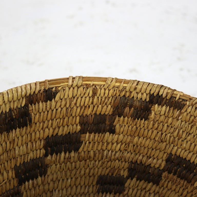 Vintage Southwest Native American Woven Reed Basket 20thC