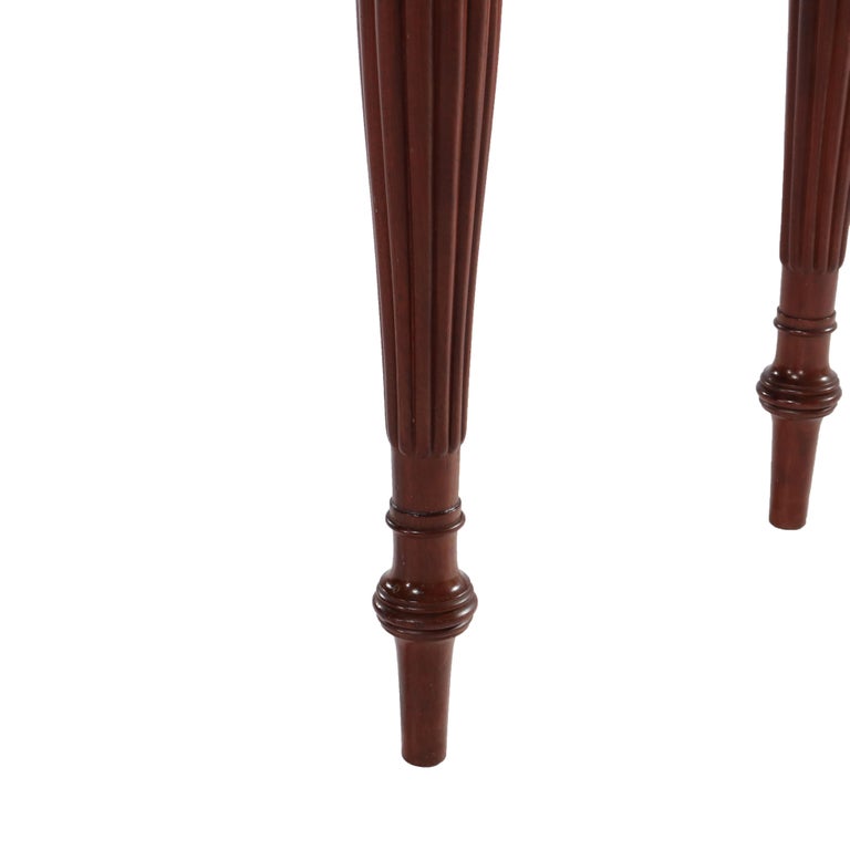 Antique Sheraton Federal Acanthus Carved Mahogany Serpentine Game Table C1830