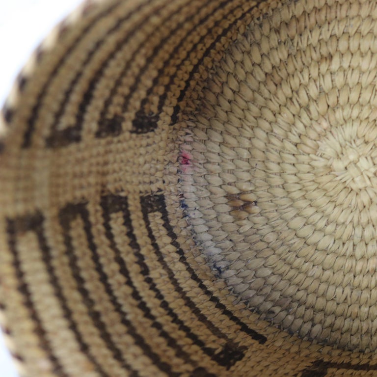 Vintage Southwest Native American Woven Woven Reed Basket 20thC