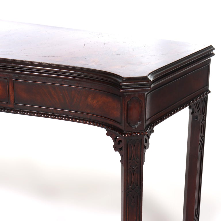 Antique Federal Style Mahogany Hinged Top Hall Table with Single Drawer C1930