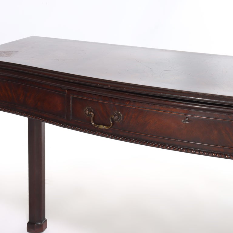 Antique Federal Style Mahogany Hinged Top Hall Table with Single Drawer C1930