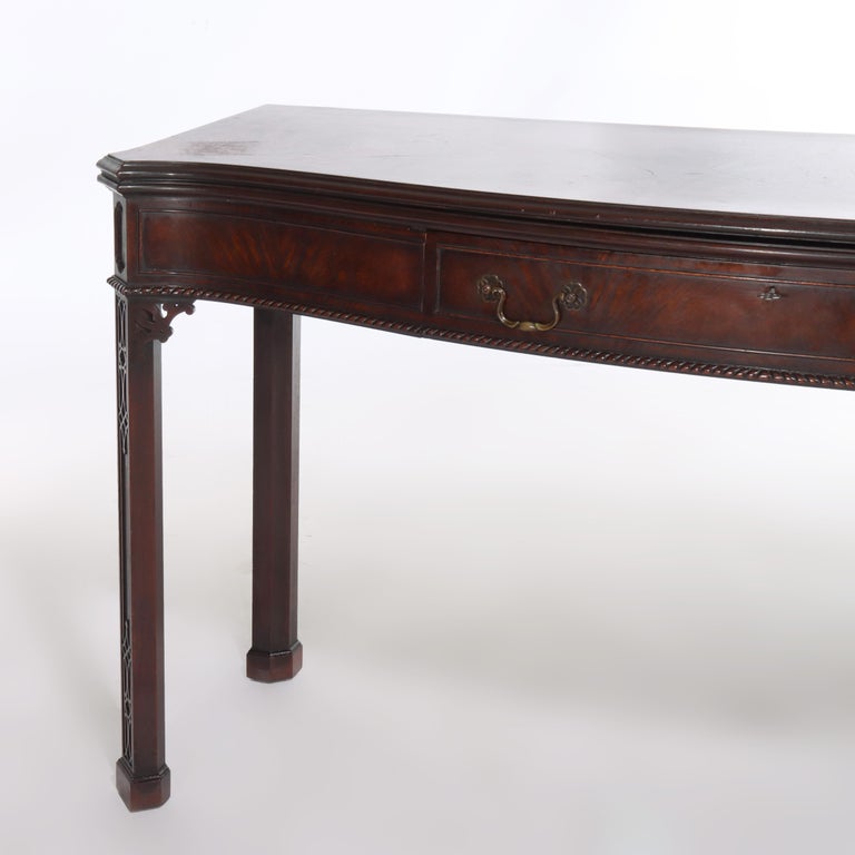 Antique Federal Style Mahogany Hinged Top Hall Table with Single Drawer C1930