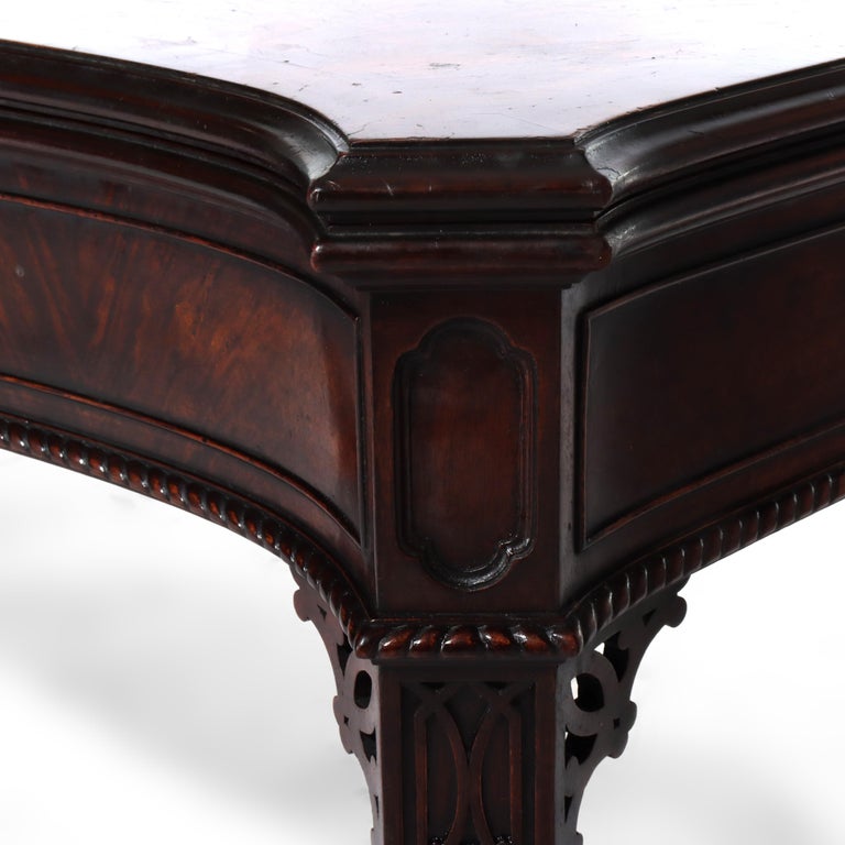 Antique Federal Style Mahogany Hinged Top Hall Table with Single Drawer C1930
