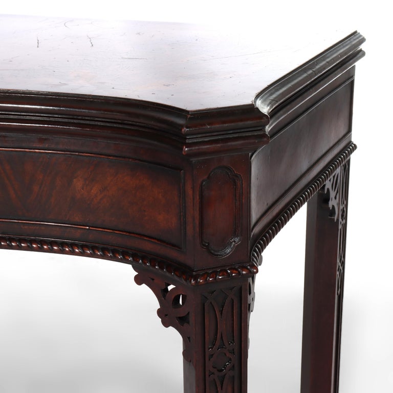 Antique Federal Style Mahogany Hinged Top Hall Table with Single Drawer C1930