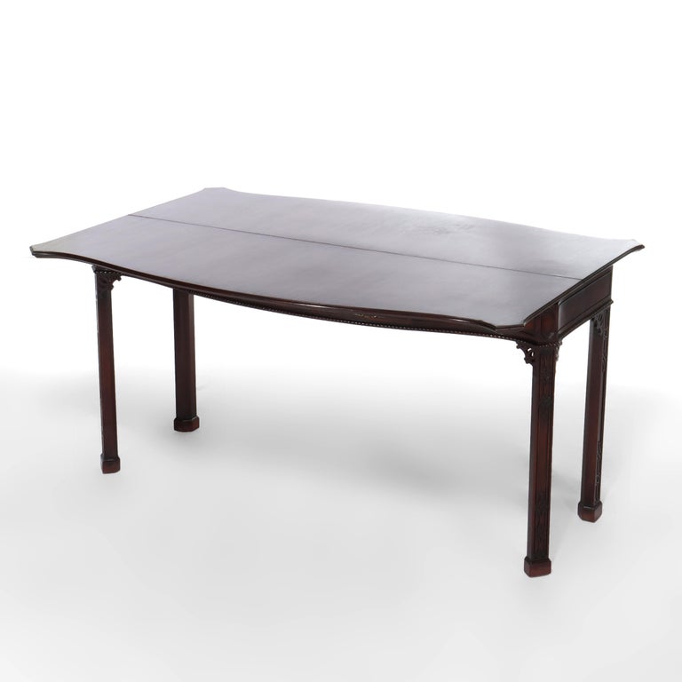 Antique Federal Style Mahogany Hinged Top Hall Table with Single Drawer C1930