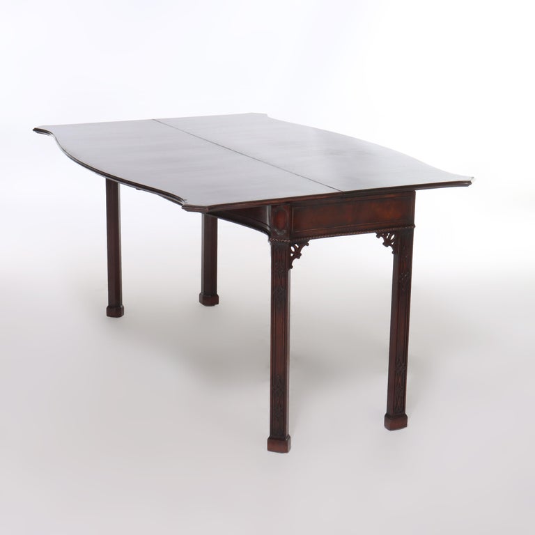 Antique Federal Style Mahogany Hinged Top Hall Table with Single Drawer C1930