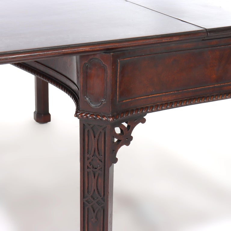 Antique Federal Style Mahogany Hinged Top Hall Table with Single Drawer C1930