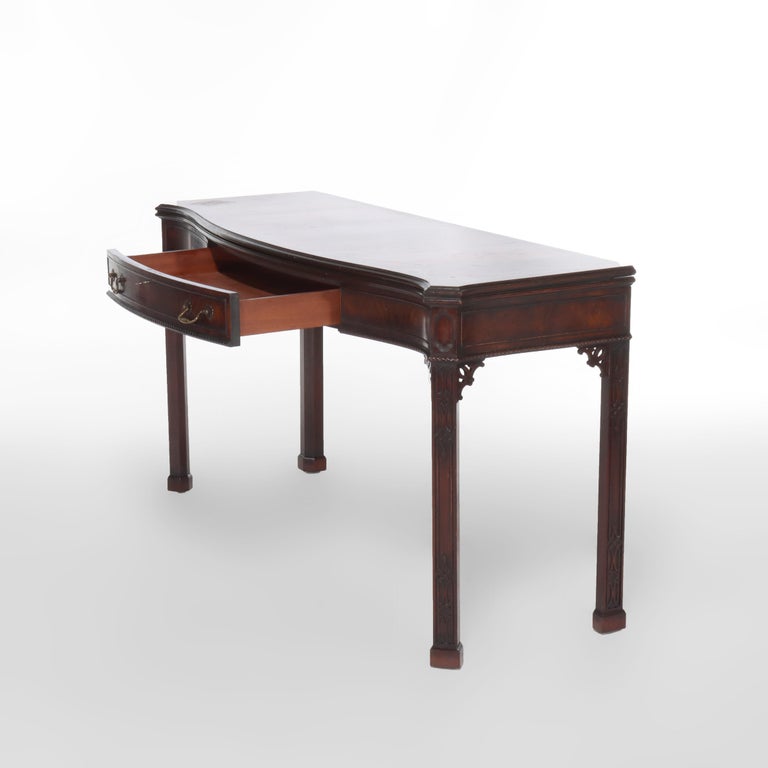 Antique Federal Style Mahogany Hinged Top Hall Table with Single Drawer C1930
