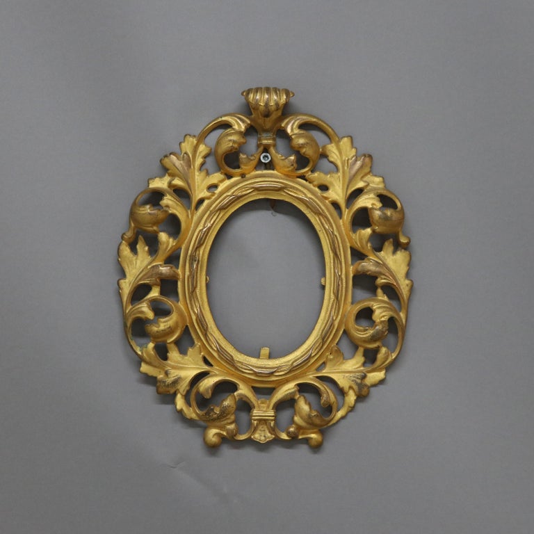 Pair of Antique Rococo Gilt Bronze Foliate Form Picture Frames C1900