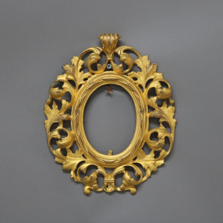 Pair of Antique Rococo Gilt Bronze Foliate Form Picture Frames C1900