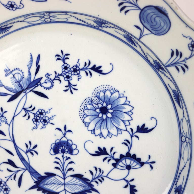 Antique Meissen Porcelain Charger with Onion Pattern C1900