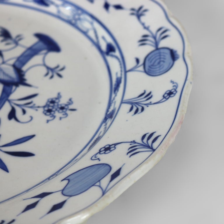 Antique Meissen Porcelain Charger with Onion Pattern C1900