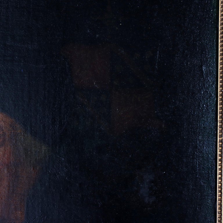 Large Hans Holbein School Oil on Board Portrait by Quentin Matsys C1885