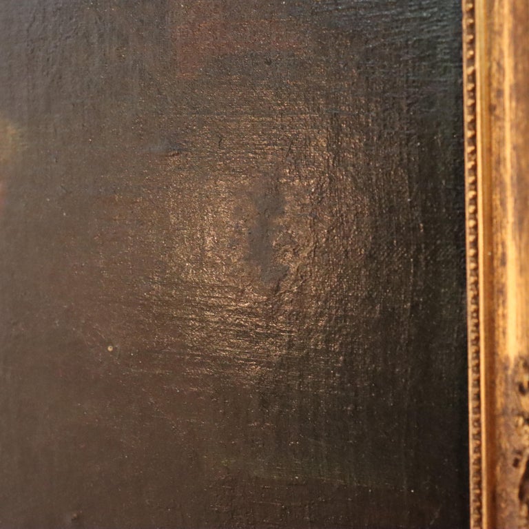 Large Hans Holbein School Oil on Board Portrait by Quentin Matsys C1885