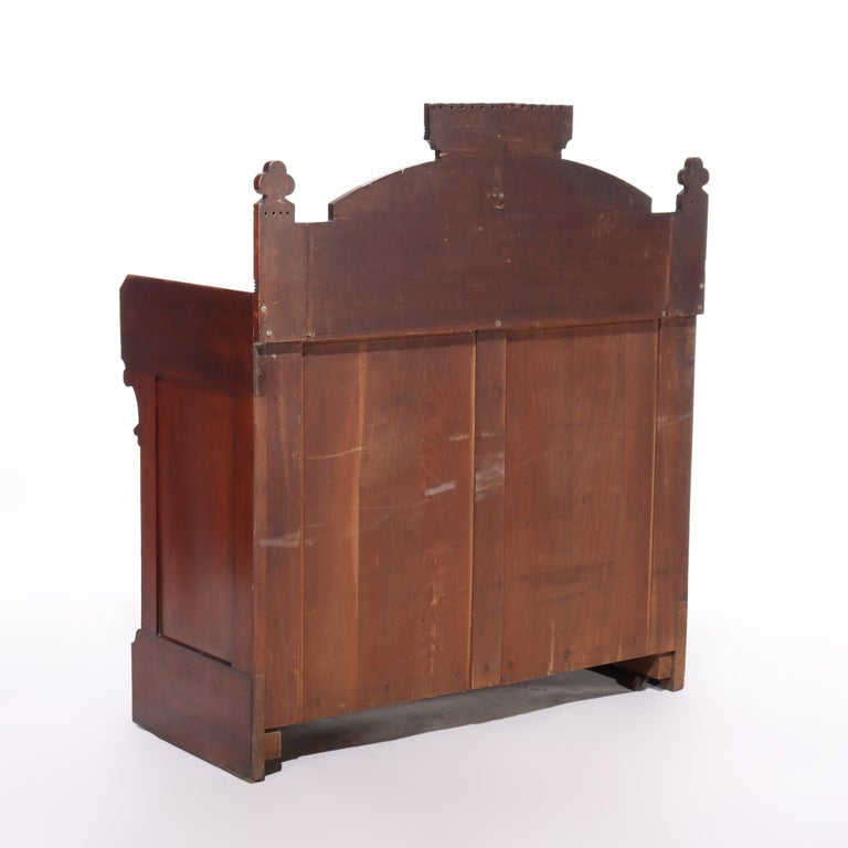 Antique Renaissance Revival Walnut & Burl Marble Top Sideboard C1890
