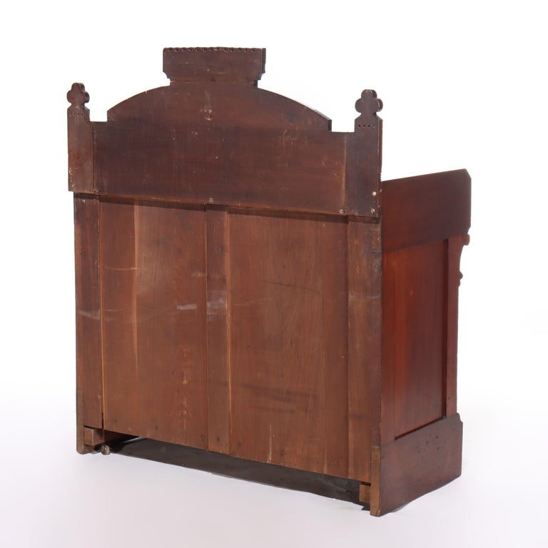 Antique Renaissance Revival Walnut & Burl Marble Top Sideboard C1890