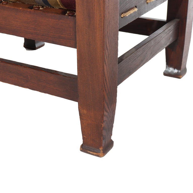 Oversized Vintage Eastlake Stickley Style Mission Oak Armchair 20thC