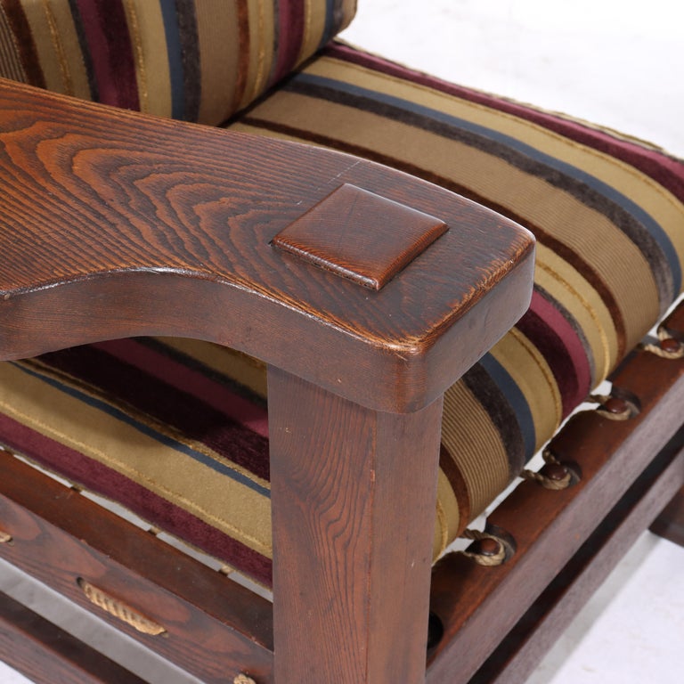Oversized Vintage Eastlake Stickley Style Mission Oak Armchair 20thC