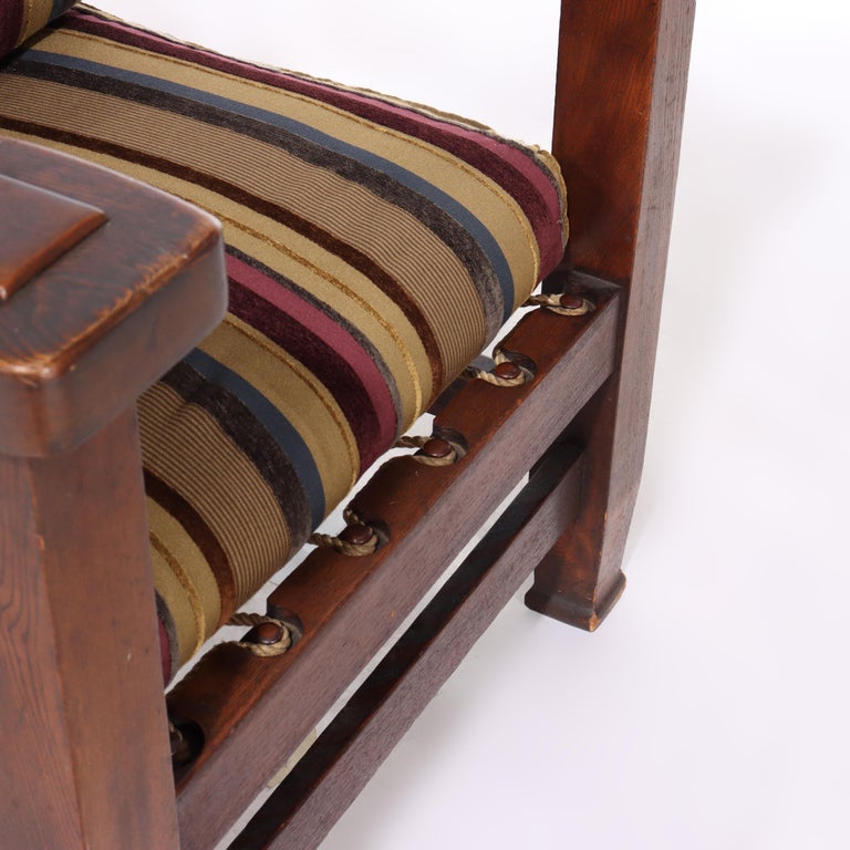 Oversized Vintage Eastlake Stickley Style Mission Oak Armchair 20thC