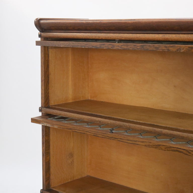 Macy Arts & Crafts Mission Oak & Leaded Glass Stack Barrister Bookcase c1920