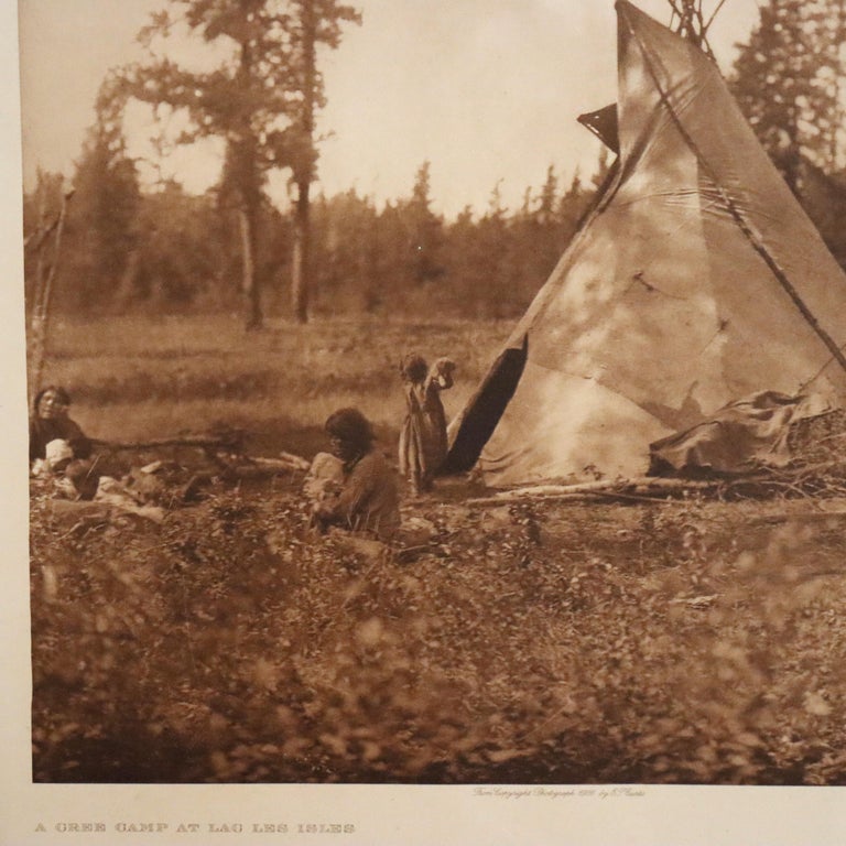 Edward S. Curtis Native American Print ‘Cree Camp At Lac Les Isles" c1926
