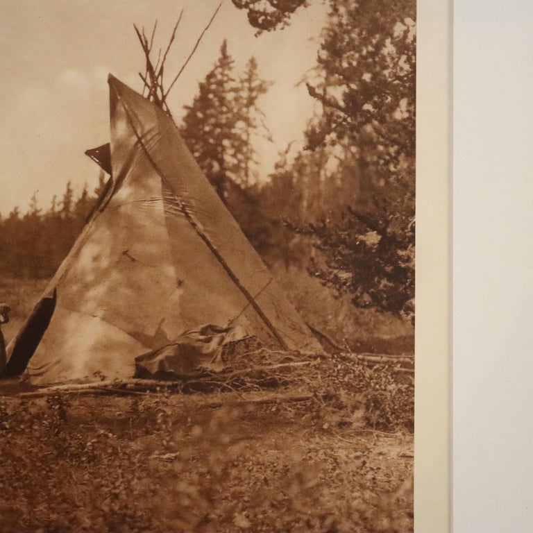 Edward S. Curtis Native American Print ‘Cree Camp At Lac Les Isles" c1926