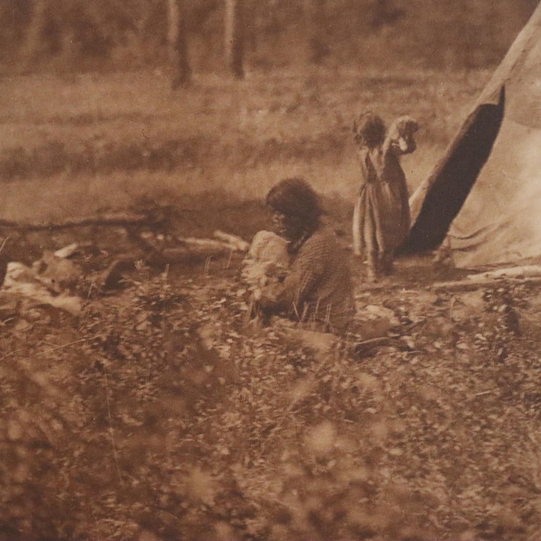 Edward S. Curtis Native American Print ‘Cree Camp At Lac Les Isles" c1926