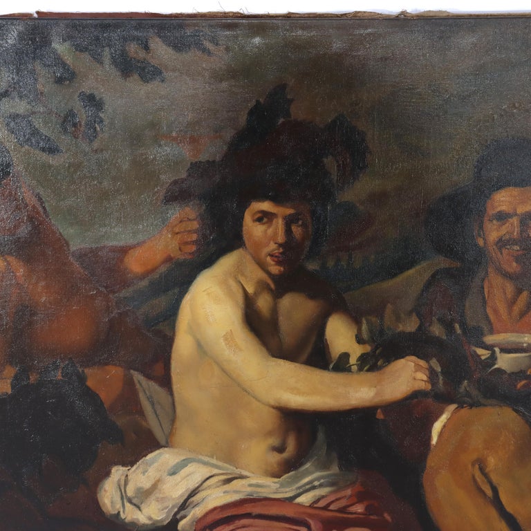 Oil On Canvas Old Master Copy Of Velazquez’s “The Triump of Bacchus" c1920