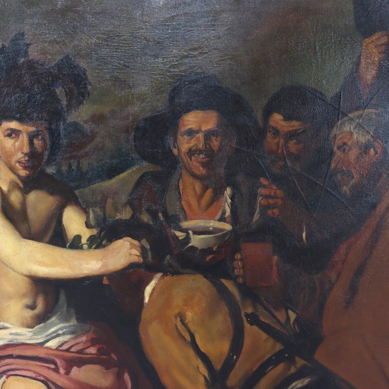 Oil On Canvas Old Master Copy Of Velazquez’s “The Triump of Bacchus" c1920
