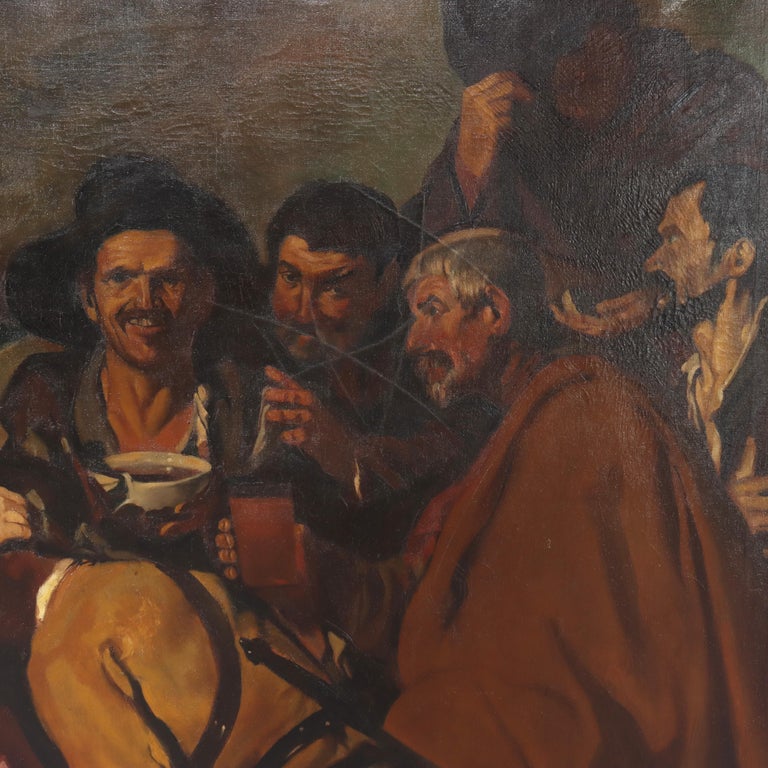 Oil On Canvas Old Master Copy Of Velazquez’s “The Triump of Bacchus" c1920