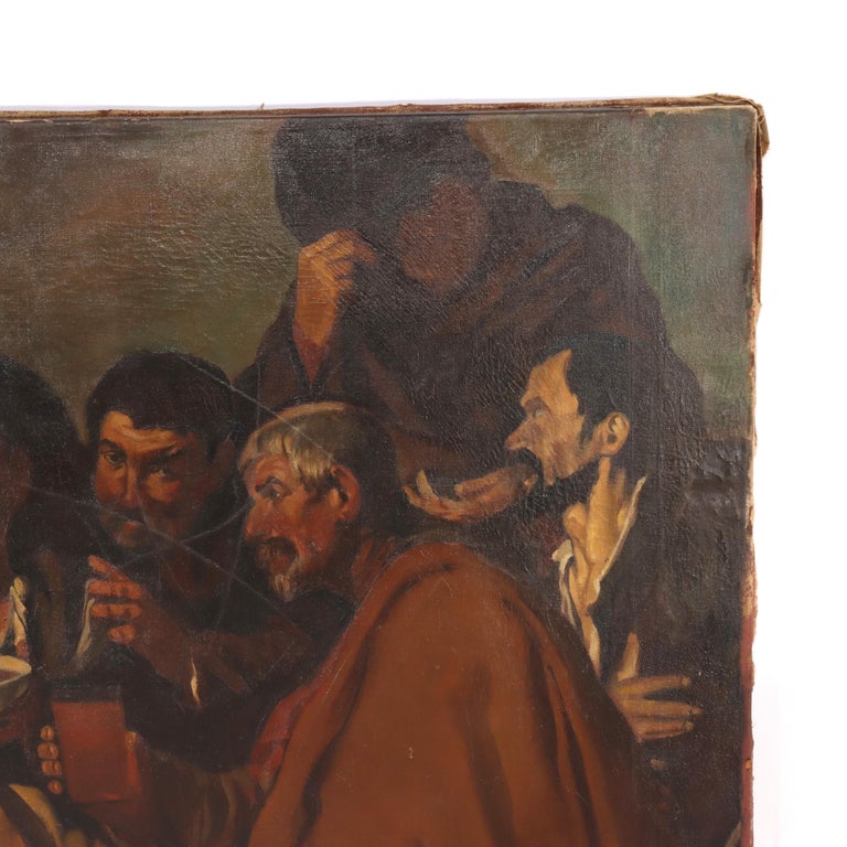 Oil On Canvas Old Master Copy Of Velazquez’s “The Triump of Bacchus" c1920