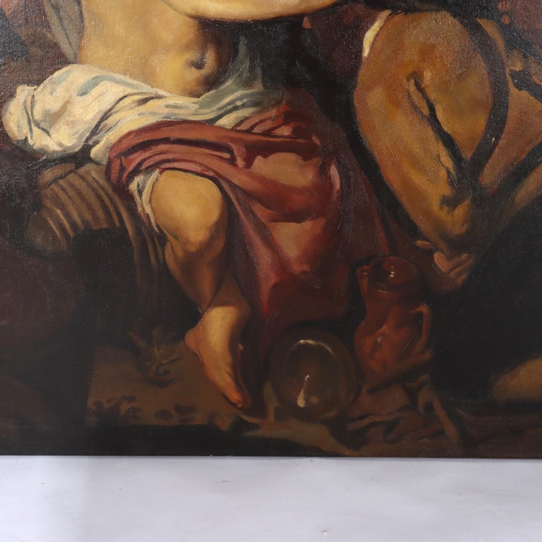 Oil On Canvas Old Master Copy Of Velazquez’s “The Triump of Bacchus" c1920
